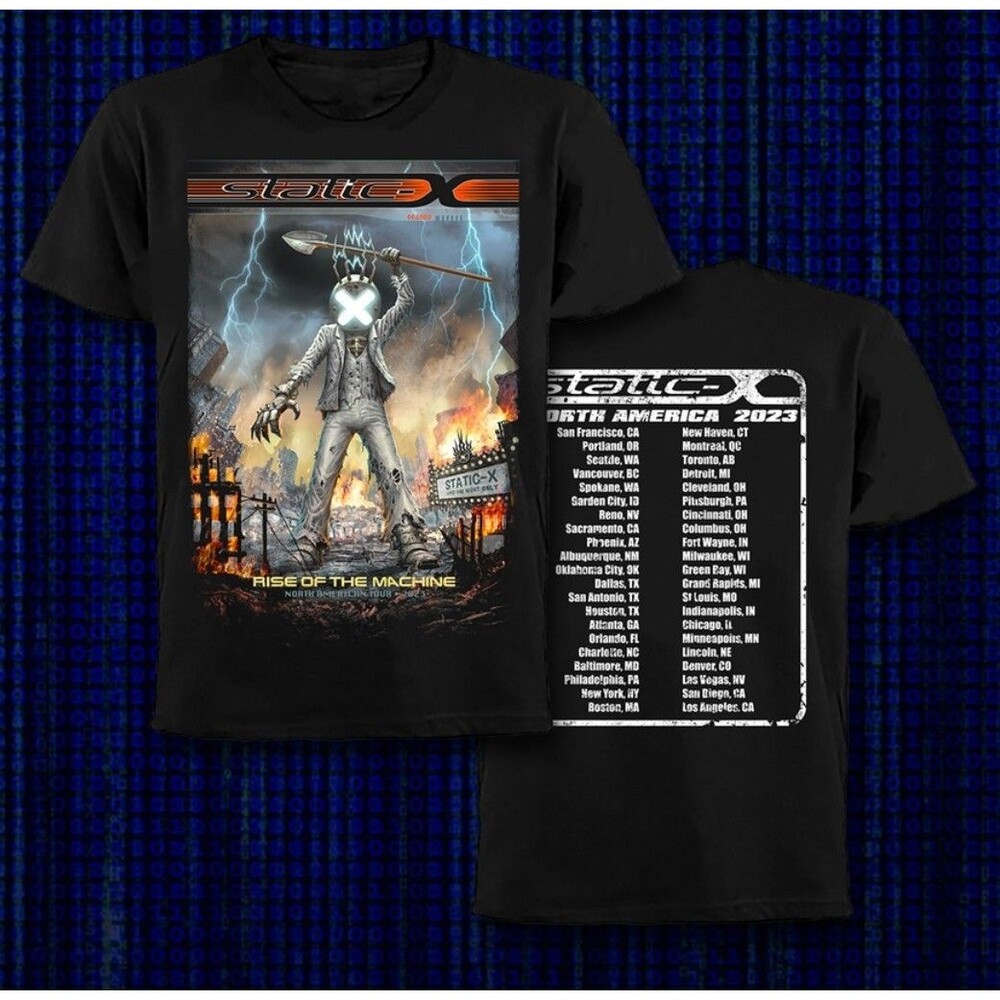 New Static-X XL T-Shirt Rise Of The Machine North American Tour 2023 Nu Metal
